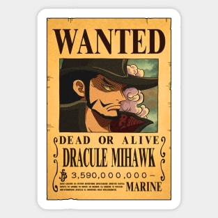 Mihawk wanted poster Sticker